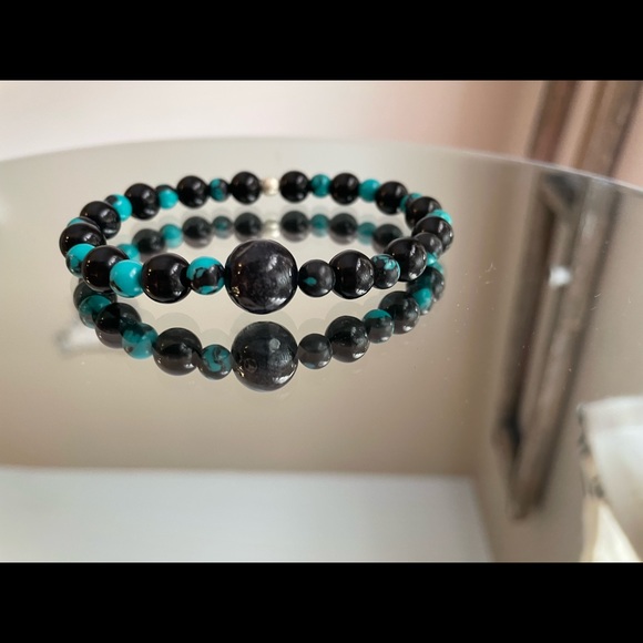 Beautiful teal and black bracelet